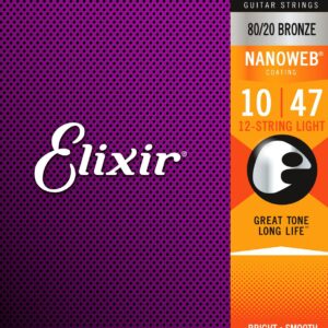 Elixir Bronze Nanoweb - 12 String Light / 10-47 Acoustic Strings