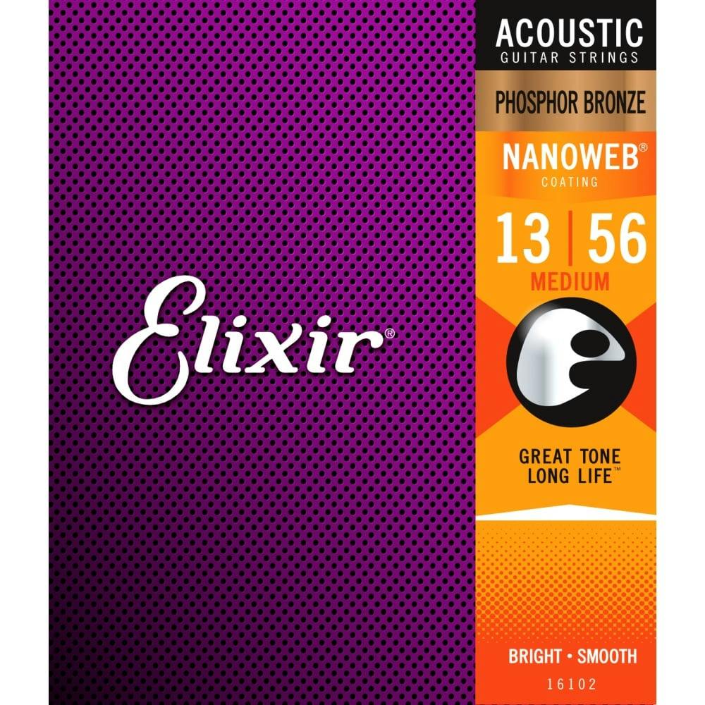 Elixir Acoustic Nanoweb Phosphor Bronze Medium 13-56