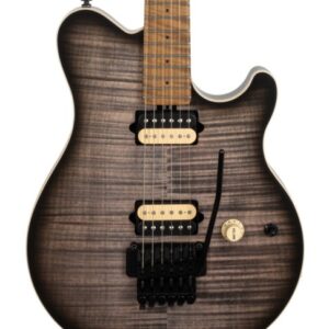 Music Man Axis - Charcoal Cloud Flame Top (satin) - Roasted Figured Maple Neck & fretboard - Black Hardware