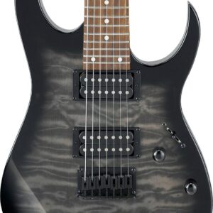 Ibanez GRG7221QA-TKS 7-String Electric Guitar In Transparent Black Sunburst