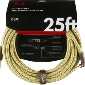 Fender Deluxe Series Instrument Cable Straight/Angle 25' in Tweed