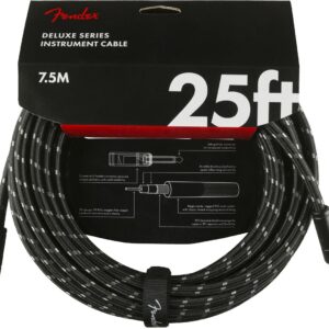 Fender Deluxe Series Instrument Cable Straight/Straight 25' in Black Tweed