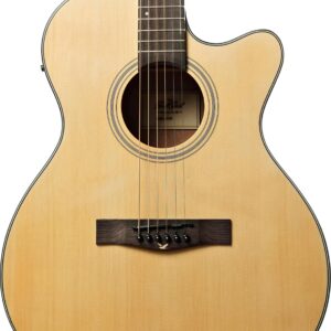 EastCoast G1CE Grand Auditorium Cutaway Satin Natural Spruce Laminate Top FEQ