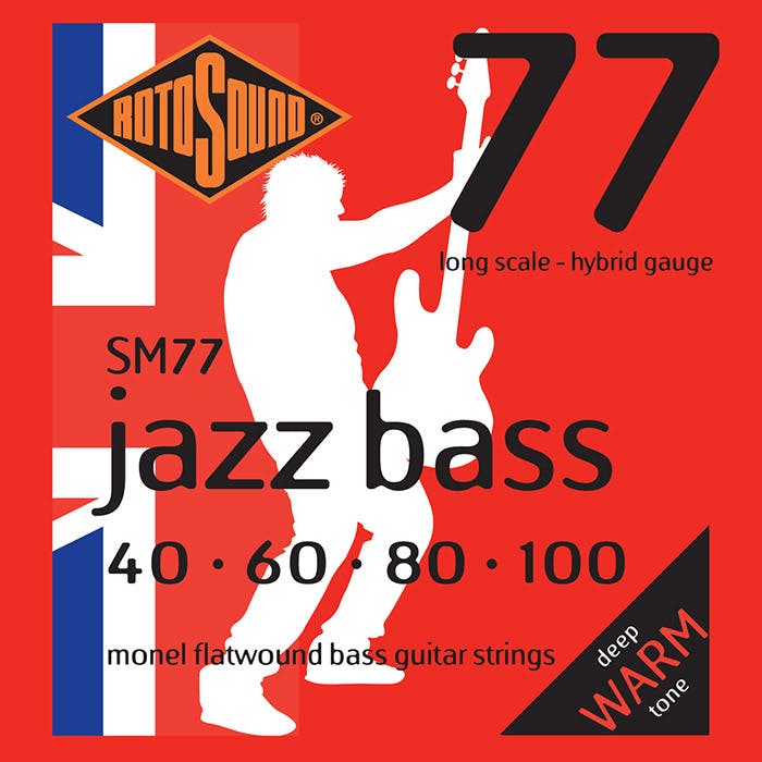 Rotosound Jazz Bass 77 Flatwound 4-String Bass Set (40, 60, 80, 100)