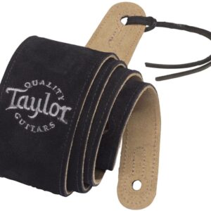 Taylor Black Suede Logo Guitar Strap