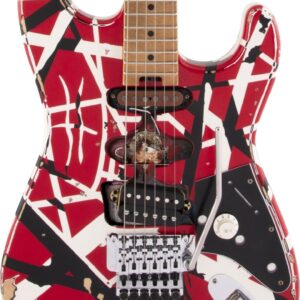 EVH Striped Series Frankie In Red w/ Black & White Stripes
