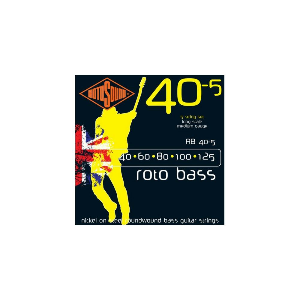 Rotosound RB40-5 Nickel 5-String Bass Strings Medium 40-125