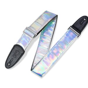 Levy's Vinyl on Black Cotton Webbing Guitar Strap - Iridescent