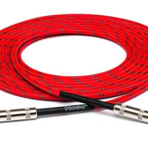 Hosa Cloth Guitar Cable,  Straight to Same, 18 ft / 5.5M, Red/Green