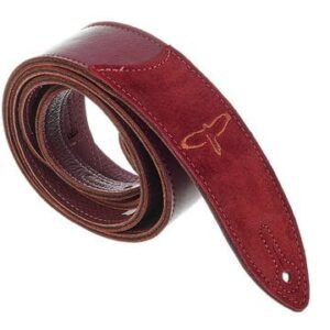 PRS Premium Leather Strap with Birds Embroidery In Burgundy