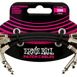 Ernie Ball 3 Inch Flat Ribbon Patch Cable 3 Pack