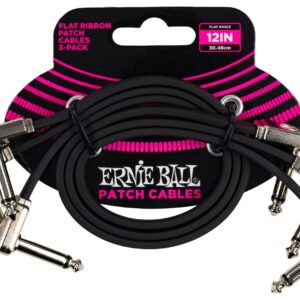 Ernie Ball 12 Inch Flat Ribbon Patch Cable 3 Pack