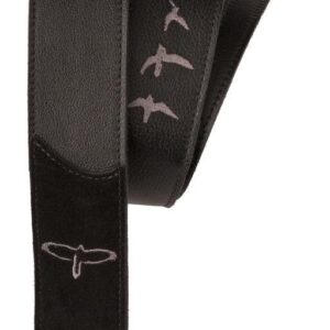 PRS Premium Leather 2" Strap Embroidered Birds in Black