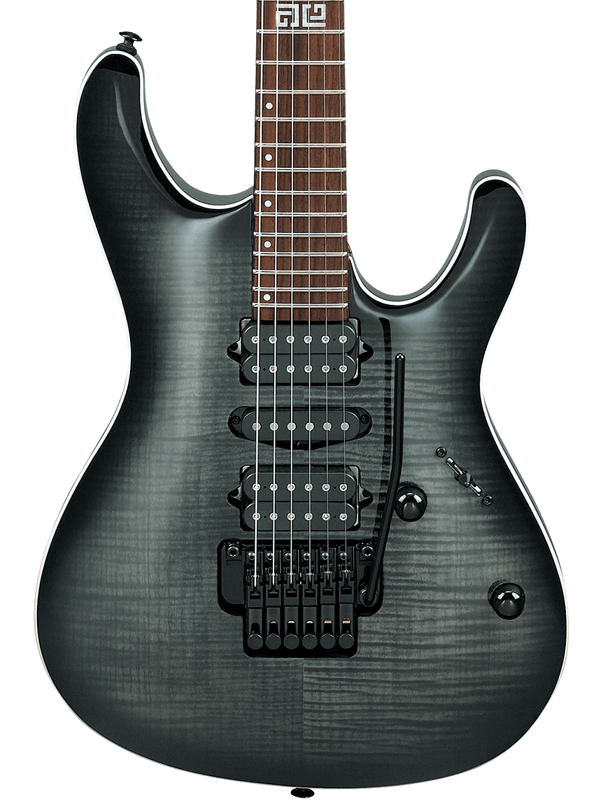 Ibanez KIKO10BP Kiko Loureiro Signature in Transparent Gray Burst