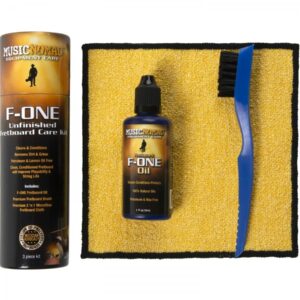 MusicNomad F ONE Unfinished Fretboard Care Kit Oil Brush Cloth