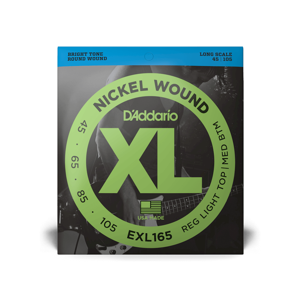 D'Addario EXL165 Nickel Wound Custom Light Bass Guitar Strings - 45-105 Long Scale