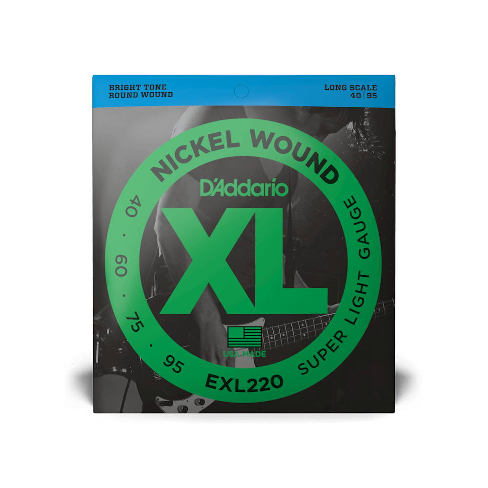 D'Addario EXL220 Nickel Wound Super Light Bass Strings - 40-95 Long Scale