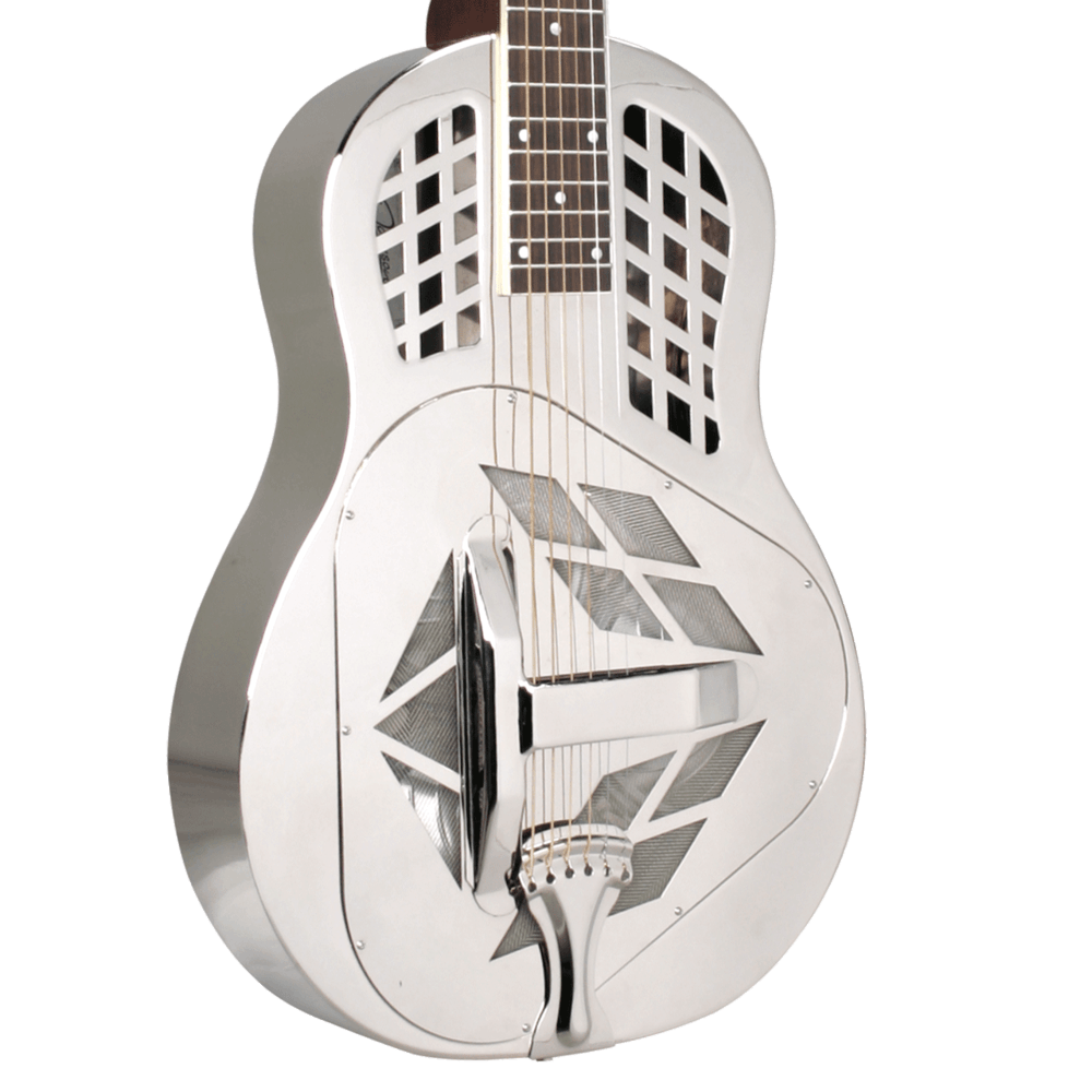 B Stock : Recording King RM-991-S Tricone Resonator Squareneck Acoustic Bell Brass Body in Nickel 002