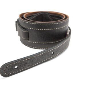 Taylor American Dream Leather Strap, Brown/Black with white stitching
