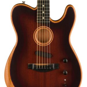Fender American Acoustasonic Telecaster All-Mahogany Acoustic/Electric Guitar in Bourbon Burst