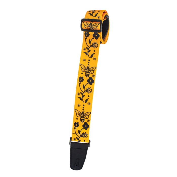 Henry Heller Artist Series Sublimation Guitar Strap in Bee Floral
