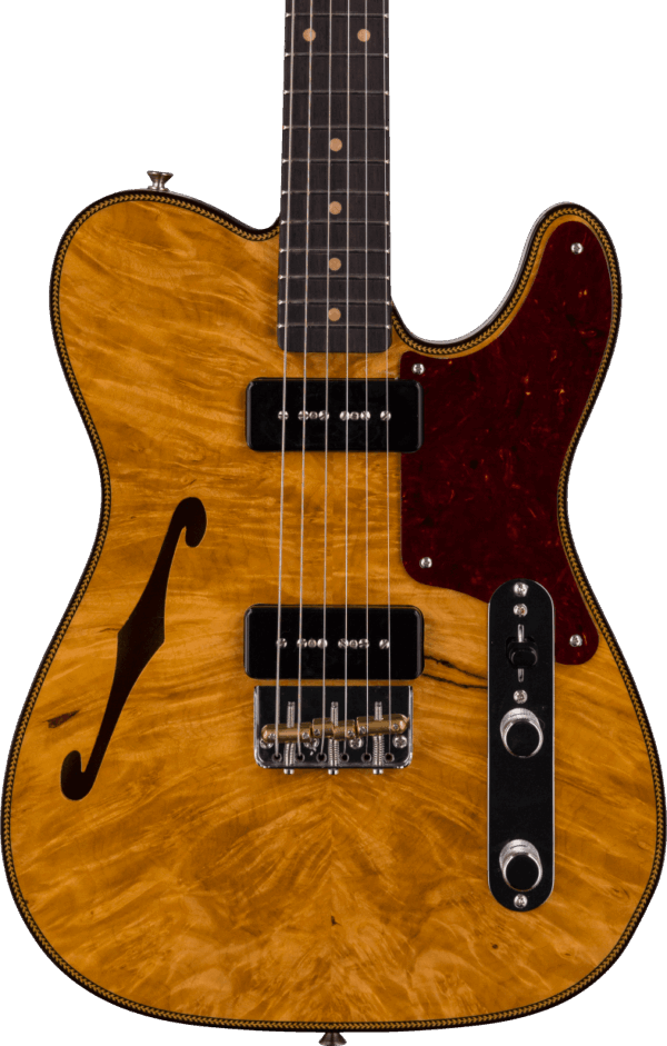 Fender Custom Shop Artisan Dual P-90 Maple Burl Telecaster Electric Guitar in Aged Natural