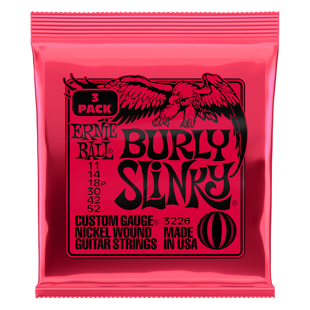 Ernie Ball Burly Slinky 11-52 Electric Guitar Strings - 3 Pack