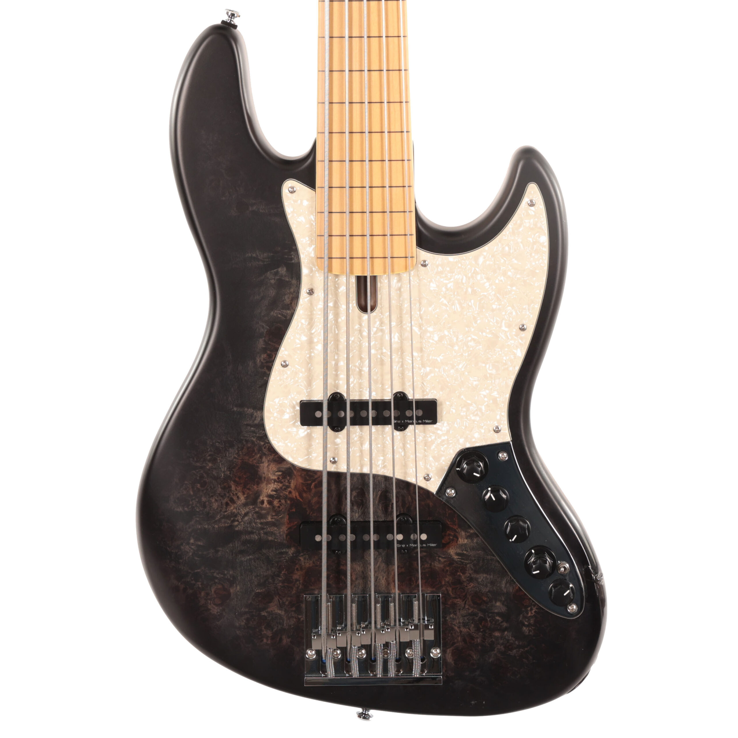 B Stock : Sire Marcus Miller V7 Reissue Fretless Swamp Ash 5 String Bass in Transparent Black Satin 001