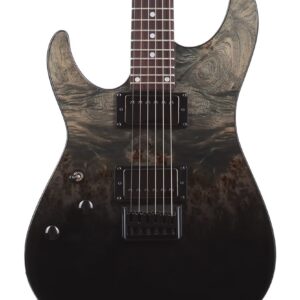 Schecter C-1 Left-Handed Standard Electric Guitar in Black Fade Burst Burl