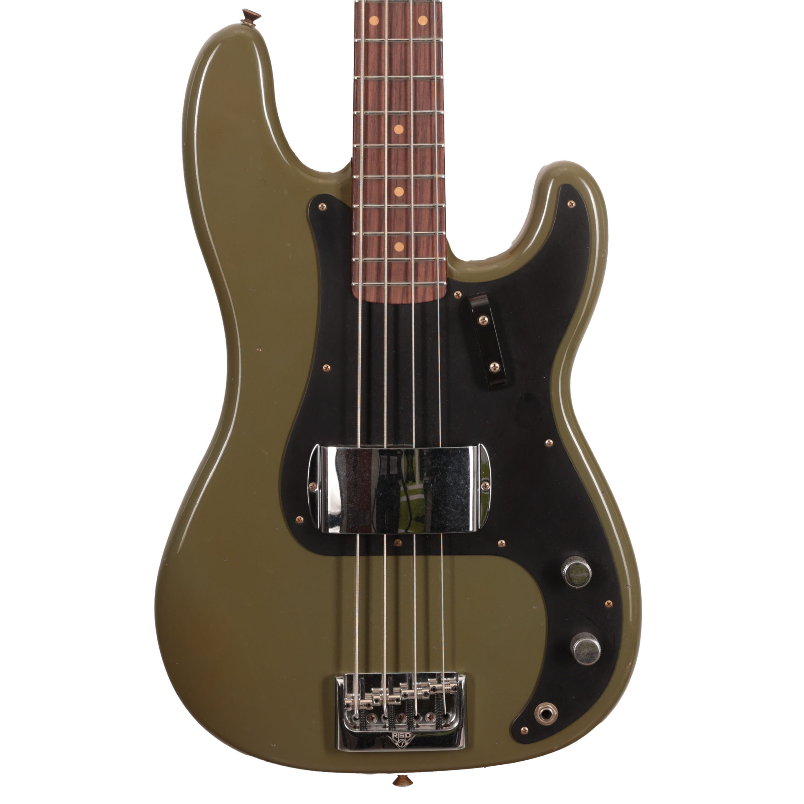 Fender Custom Shop 60's Precision Bass Guitar in Faded Aged Olive Green