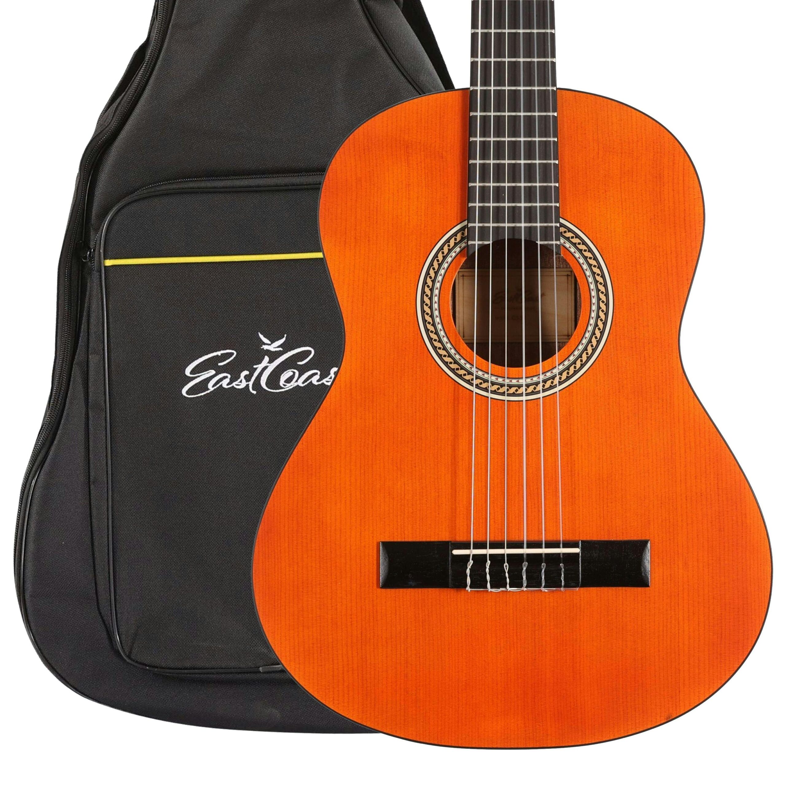 EastCoast 3/4 Size Deluxe Classical Nylon String Acoustic Guitar with Gig Bag