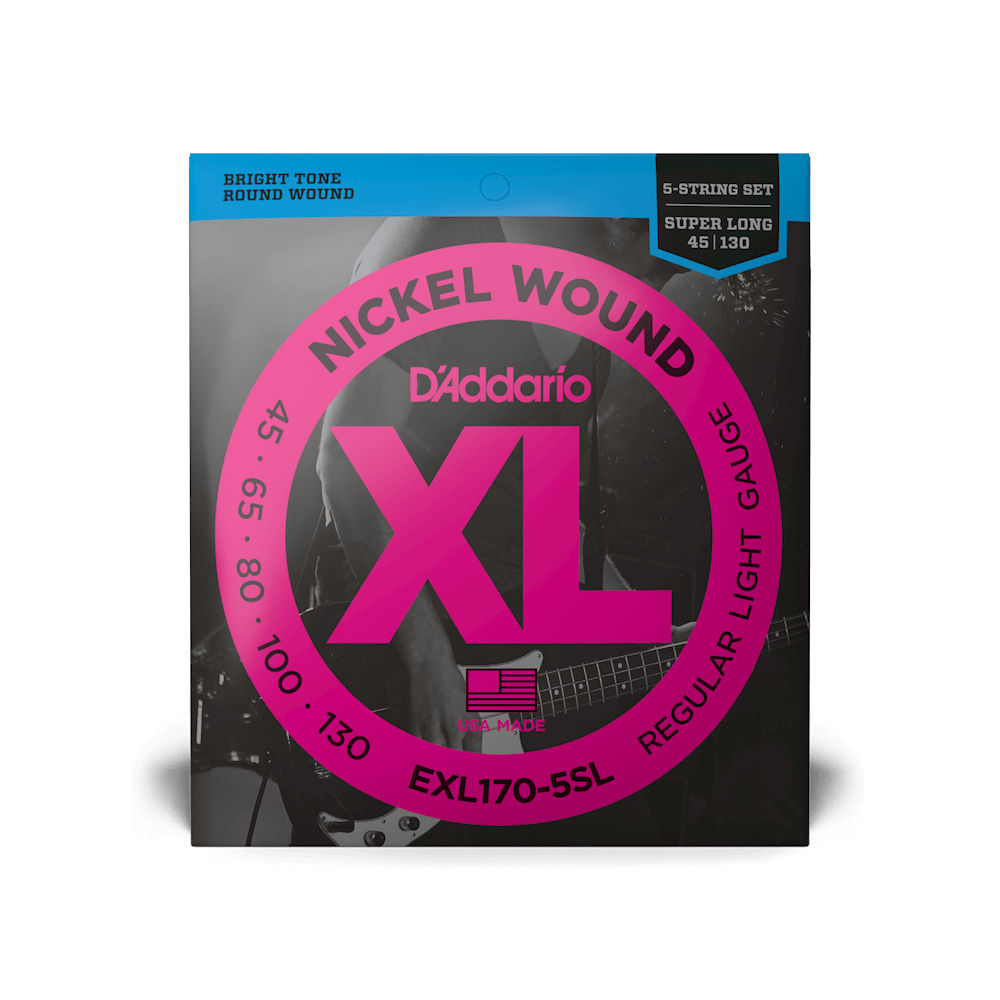 D'Addario EXL 45-130 Regular Light Super Long Scale 5-String Bass Strings