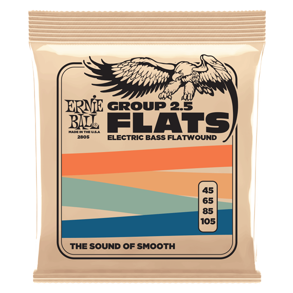 Ernie Ball EB Flatwound GRP2.5 Electric Bass Guitar Strings 45-105
