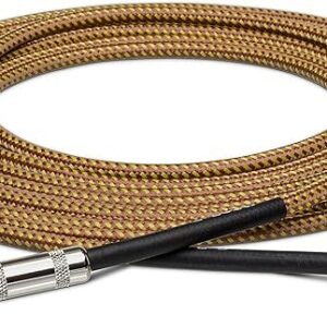 Hosa Tweed Guitar Cable, Straight to Right-angle, 18 ft / 5.5M