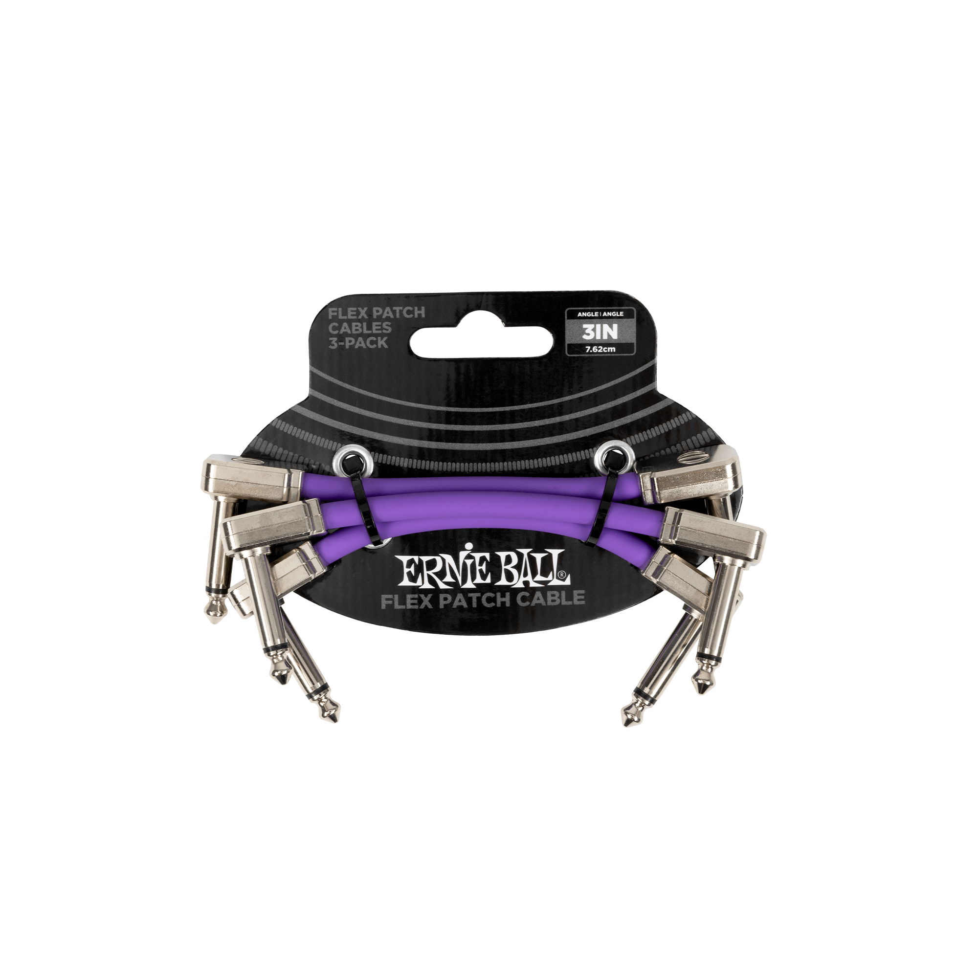 Ernie Ball 3IN Flex Patch Cable - Purple - 3-Pack