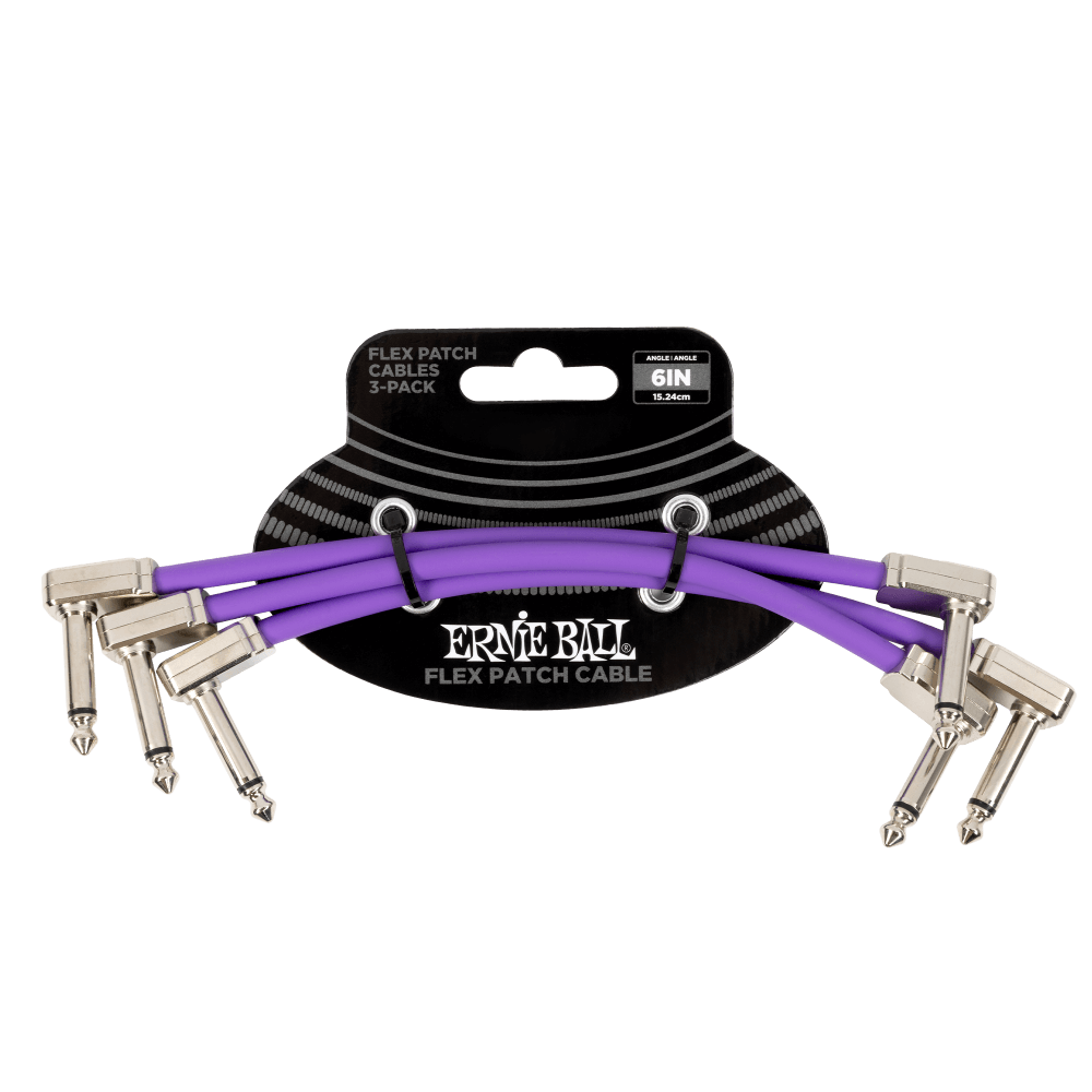 Ernie Ball 6IN Flex Patch Cable - Purple - 3-Pack