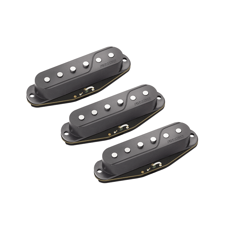 Fishman Fluence Multi Voice Single Width Strat Set in Black