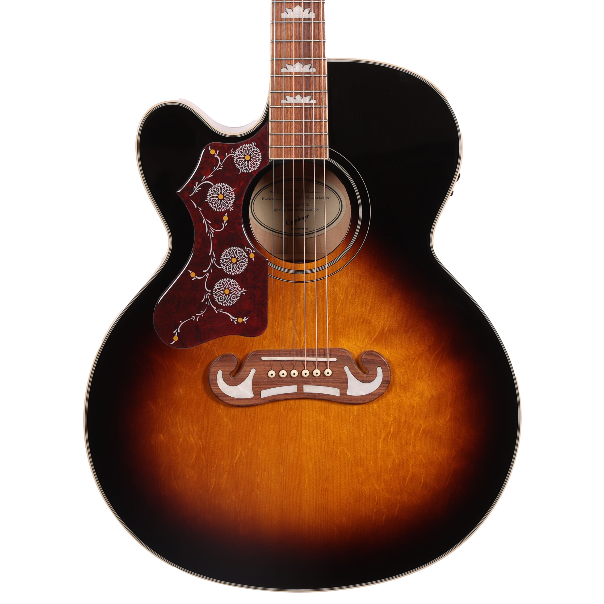 Second Hand Epiphone J200EC Lefty Electro-Acoustic in Vintage Sunburst 397