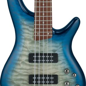 Ibanez SR405EQM-SCB SR Series 5-String Bass Guitar Quilted Maple in Stained Cosmic Blue Starburst