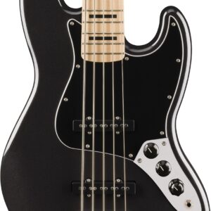 Squier Affinity Series Active Jazz Bass Guitar V in Black Metallic