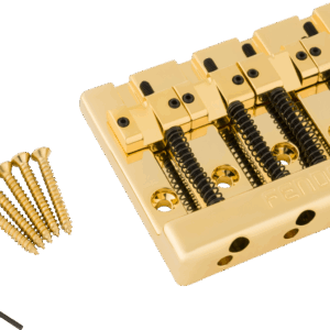 Fender HiMass 4-String Bass Bridge Assembly With Brass Saddles Gold
