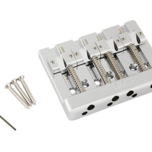 Fender HiMass String-Through 4-String Bass Bridge Assembly With Brass Saddles Chrome