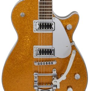 Gretsch G5230T Electromatic Sparkle Jet FT Bigsby Guitar In Gold Sparkle, Laurel Board