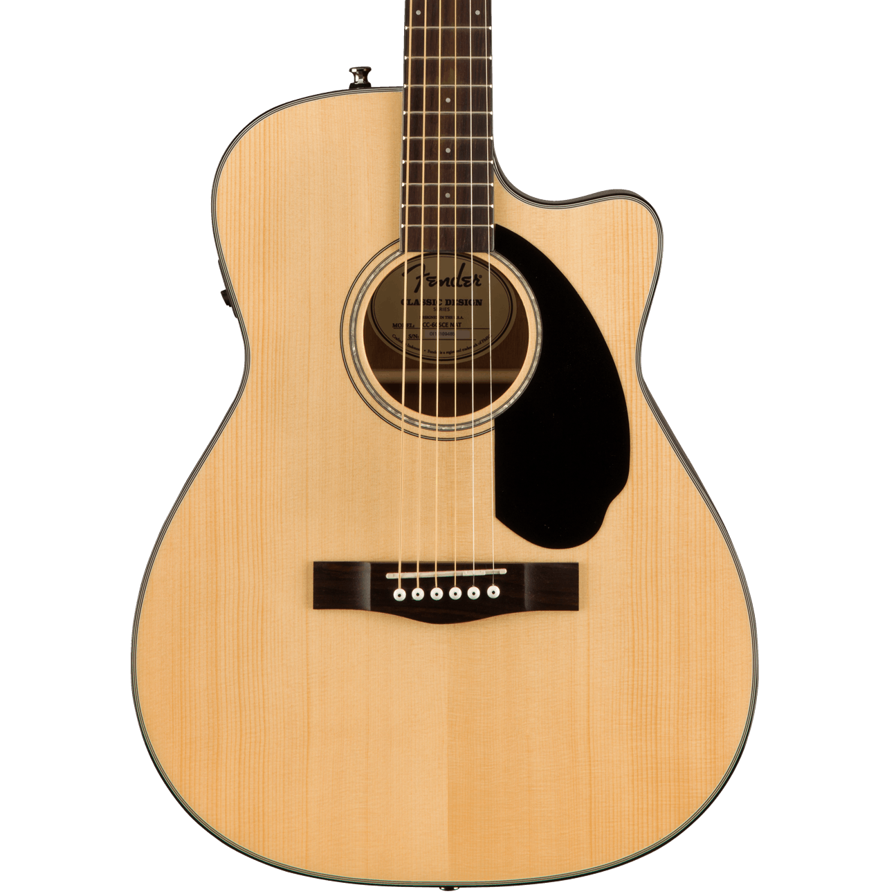 Fender CC60SCE Concert Sized Electro Acoustic Cutaway Guitar Natural