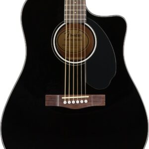 Fender CD-60SCE Dreadnought Electro Acoustic Cutaway Guitar in Black