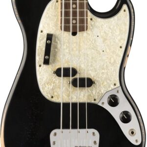 Fender JMJ Signature Road Worn Mustang Bass Guitar in Black