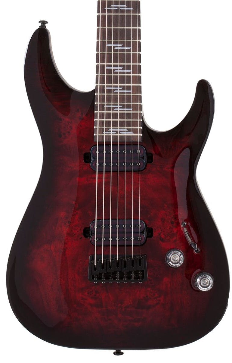 Schecter Omen Elite 7 in Black Cherry Burst