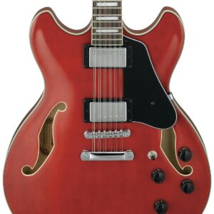 Ibanez AS7312-TCD Artcore 12-String Semi-Hollow Electric Guitar in Transparent Cherry Red