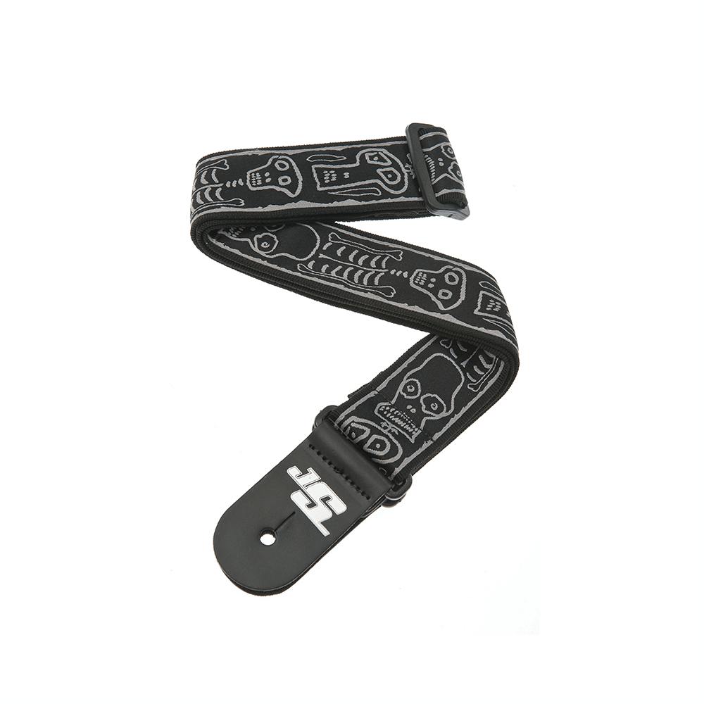 D'Addario 50mm Joe Satriani Guitar Strap - Skull n' Bones