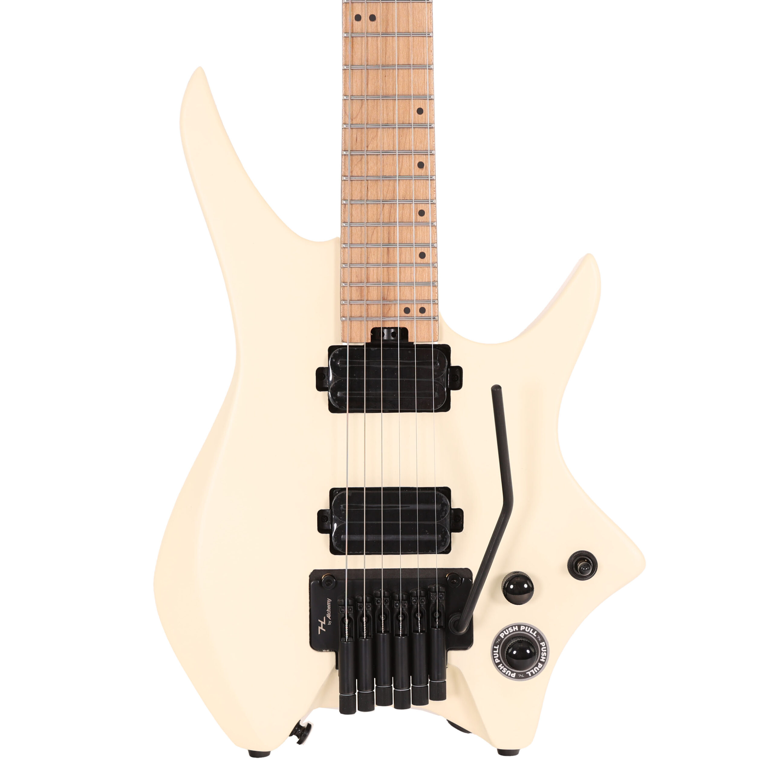 B Stock : Hils HN4 Headless Guitar in Satin Ivory with Trem 002